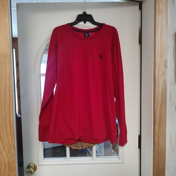 New U.S. Polo Red Long Sleeved Shirt Size Men's XL - Picture 1 of 2